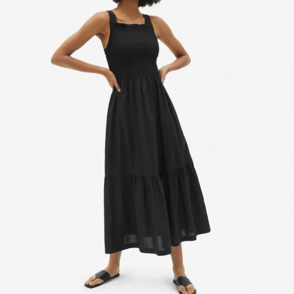 Everlane Dresses & Skirts - Everlane Elegant Black Sleeveless Maxi Dress Smock Cotton Poplin L NWT